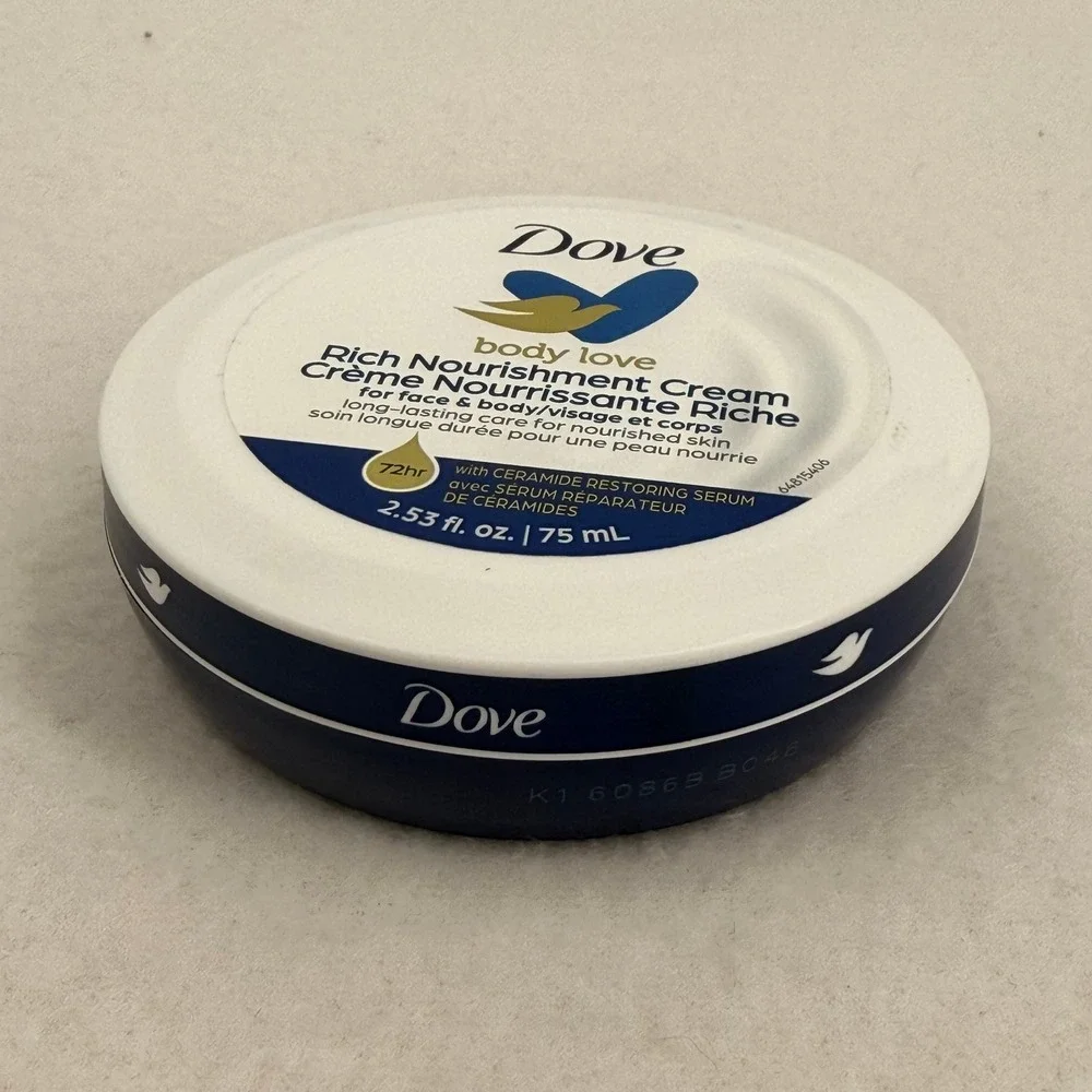 Dove Body Love Rich Nourishment Cream Face and Body Moisturizer 2.53 fl oz 75ml
